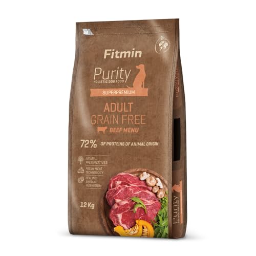 Fitmin Dog Purity GF Adult Beef | Hundetrockenfutter | EIN getreidefreies Futter | Erwachsene Hunde mittlerer | Extraklasse Komplettfutter mit Rindfleisch 12 kg von Fitmin