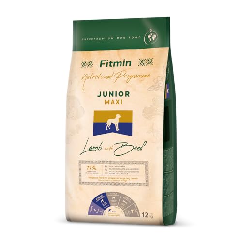 Fitmin Maxi Junior Lamb with Beef | Hundetrockenfutter | 12kg von Fitmin