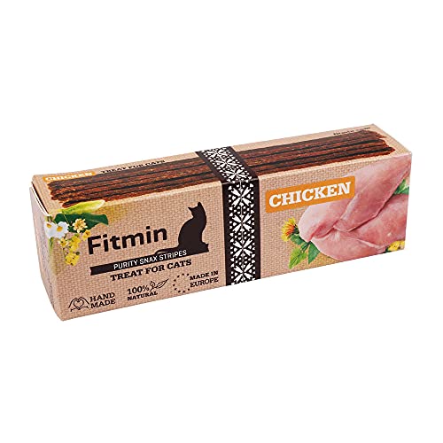 Fitmin cat Purity Snax Stripes Chicken | Leckereien für Katzen | Glutenfreier Leckerbissen | Frischfleisch | Hähnchen | Handgemacht | 35g von Fitmin