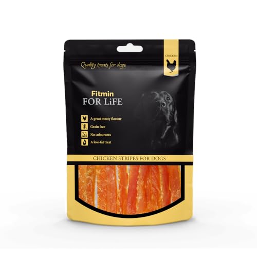 Fitmin for Life Chicken Stripes for Dogs - Getreidefreie Delikatesse für Hunde Aller Rassen mit Geflügelgeschmack 15 x 70g von Fitmin