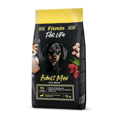 Fitmin for Life Dog Minifutter für kleine Hunde | Hundetrockenfutter | Hundenahrung mit Frischfleisch |12kg von Fitmin