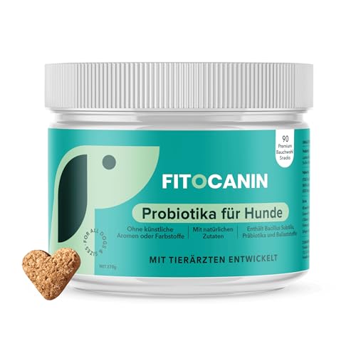 Fitocanin Verdauungs-Snacks mit Probiotika (270g) Hund. Präbiotika und Probiotika für die Förderung der Darmregulierung & Verdauung. 90 stk. Rind. von Fitocanin