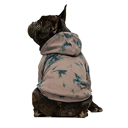 Fitwarm Batik-Hunde-Kapuzenpullover, Hundekleidung für kleine Hunde, Jungen, Welpen-Sweatshirt, Haustier-Outfit, Katzenbekleidung, Dunkelblau, XS von Fitwarm