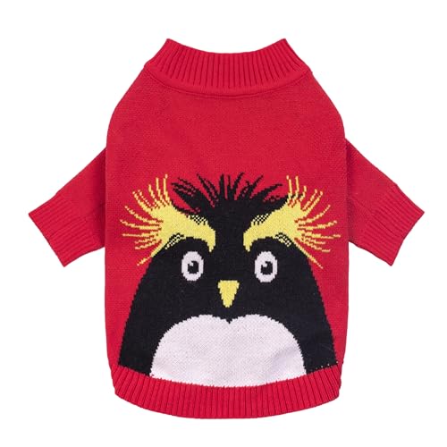 Fitwarm Weihnachtspullover mit Pinguin-Motiv, Thermo-Hunde-Winterkleidung für kleine Hunde, Jungen, Mädchen, hässliches Hunde-Weihnachts-Outfit, Hundepullover, Urlaubs-Haustierbekleidung, Schwarz, von Fitwarm