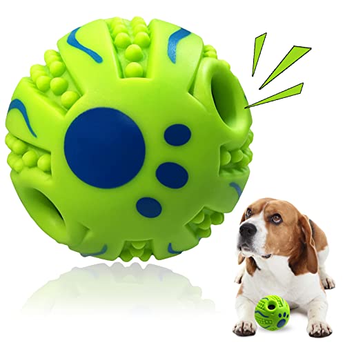 Five Thousand Years 8,8 cm Giggle Ball für Hunde, Stachelball, interaktives Hundespielzeug, quietschender Klangball für IQ-Training, Zahnreinigung, Herdingbälle von Five Thousand Years