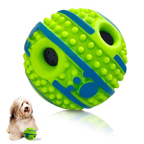 Five Thousand Years Kleiner Wackelball für Hunde, interaktives Hundespielzeug, Kauball zum Trainieren der Zahnreinigung, Hütebälle, aktiver Rollball für kleine Hunde, 8,8 cm von Five Thousand Years