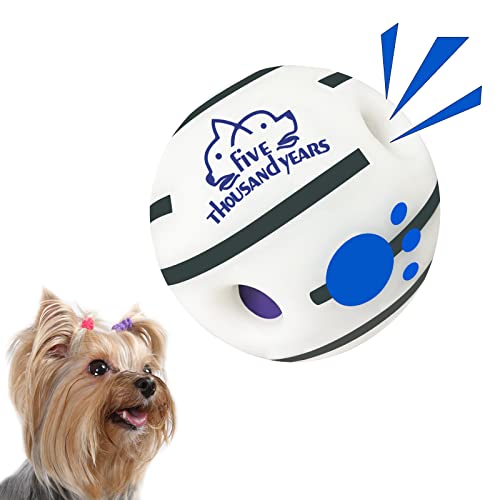 Kleiner Wackel-Hundespielzeugball, interaktives Hundespielzeug, Ball, quietschender Hundespielzeug, leuchtet im Dunkeln, zum Trainieren der Zahnreinigung, sicheres Geschenk für Welpen, kleine Hunde von Five Thousand Years