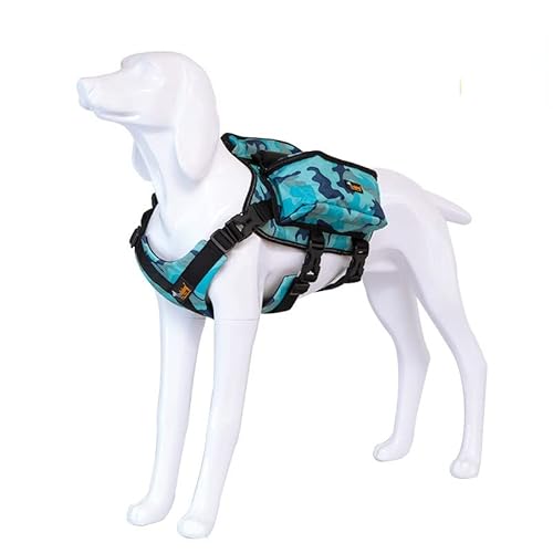 EM9N 新品 Hunde-Rucksack, Hunde-Satteltasche für Reisen, Camping, Wandern, Hundegeschirr, Reisen, Oxford-Explosionsgeschützt, mit 2 Seitentaschen für Snacks (XL, blau) von Fivean