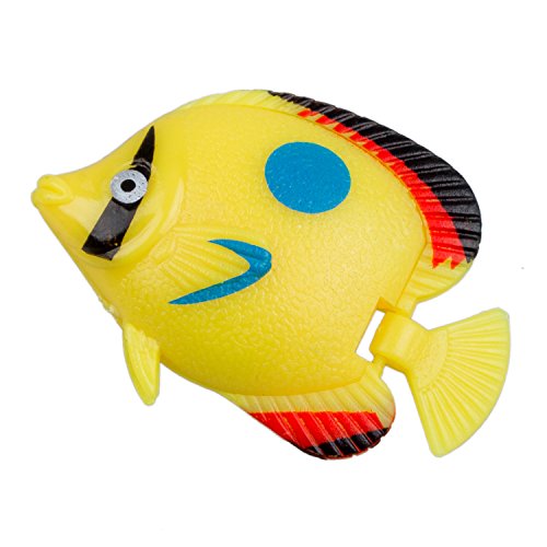 Fivetwofive 5 Stueck Mini Schwimm Plastik Fisch Aquarium Ornament - Gelb von Fivetwofive