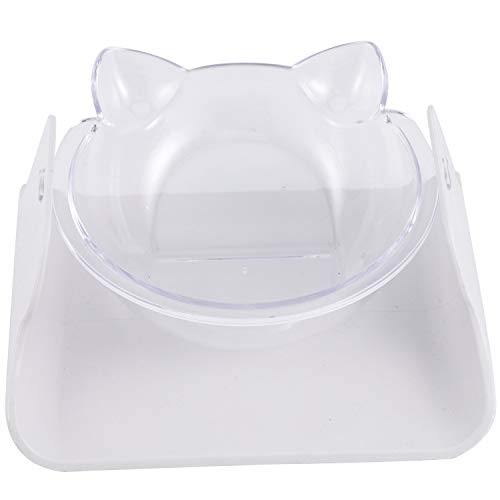 Fivetwofive Haustier Schuessel Einstellbar 18 Grad Geneigt Katze Reisschuessel Katze Lebensmittel Wasserschuessel Transparent rutschfeste Schuessel von Fivetwofive