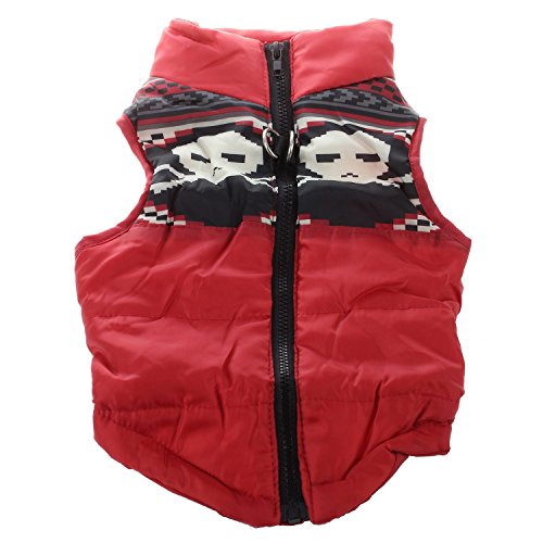 Fivetwofive Kleidung Fuer die Winterbettdecke Hund Katze Warm Padded Jacket Harness, Rot S von Fivetwofive