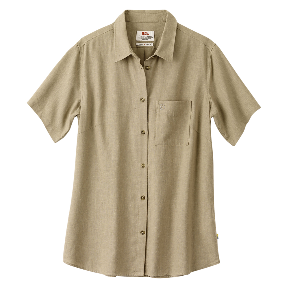 Fjällräven Damenbluse Övik Travel Shirt SS W sand stone, Gr. XL von Fjällräven