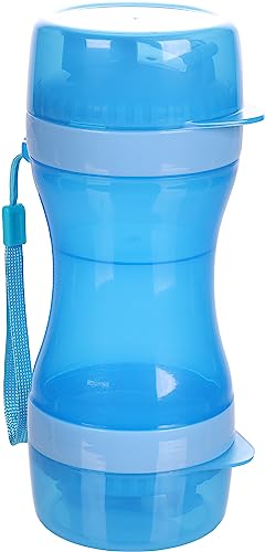 Flamingo 2-IN-1 REISEBECHER FÜR Wasser + Futter BASSIE BLAU 9,5x8,5x21CM von Flamingo