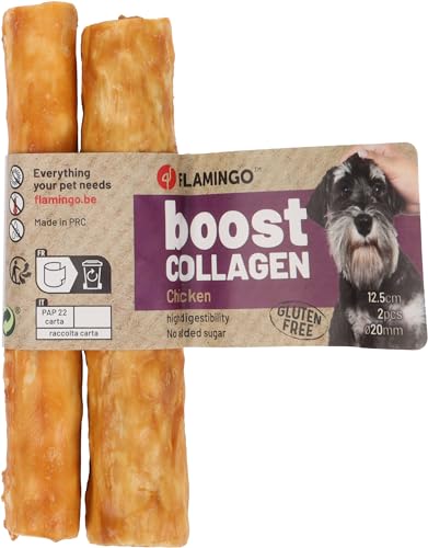 Flamingo Snack Boost Stange mit Huhn & Kollagen – 12 cm, Leckerli für Hunde, Unterstützt Gelenke und Haut von Flamingo