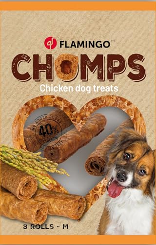 Flamingo Snack Chomps – Rolle mit Huhn | 100% Natürlicher Kausnack für Hunde! von Flamingo