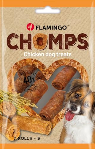 Flamingo Snack Chomps – Rolle mit Huhn | 100% Natürlicher Kausnack für Hunde! von Flamingo