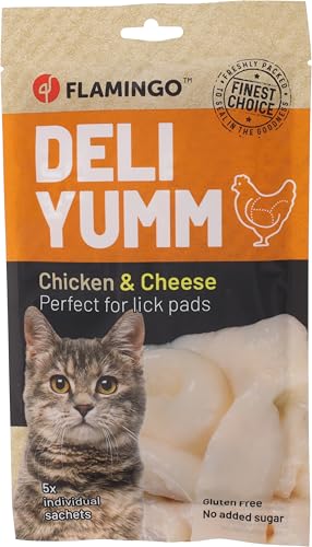 Flamingo Snack Deli Yumm – Pasta mit Huhn & Käse, 70 g – Ideal für Perserkatze, Maine Coon, Britisch Kurzhaar, Siamkatze usw. von Flamingo