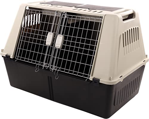 Flamingo Dog Transport Box Kunststoff Travel Box mit 2 Türen, 60 x 100 x 66 cm von Flamingo