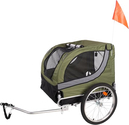 Flamingo Fahrradanhänger Tybalt Grün – 76 cm L x 57 cm B x 65,5 cm H, Geeignet für E-Bikes - Mit Reflektoren, Praktisch, Langlebig und Stilvoll! von Flamingo