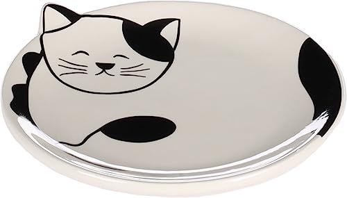 Flamingo FUTTERSCHALE Katze RAVI Keramik SCHWARZ-Weiss RUND 80ML 13,5x2CM von Flamingo