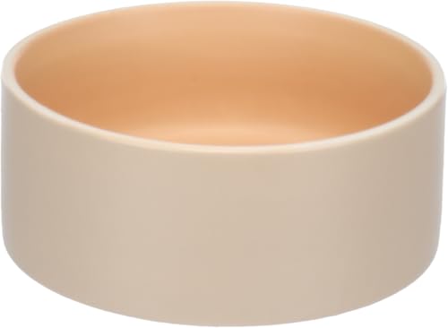 Flamingo Futter- und Trinknapf Anca Rund Beige/Orange – 800ml, Luxus in Hochwertigem Keramik, Stark und Langlebig, Schönes Design von Flamingo