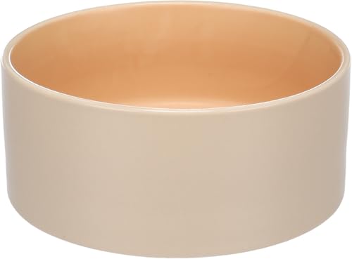 Flamingo Futter- und Trinknapf Anca Rund Beige/Orange – 1.2L, Luxus in Hochwertigem Keramik, Stark und Langlebig, Schönes Design von Flamingo