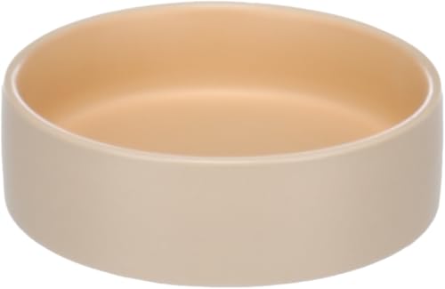 Flamingo Futter- und Trinknapf Anca Rund Beige/Orange – 200ml, Luxus in Hochwertigem Keramik, Stark und Langlebig, Schönes Design von Flamingo