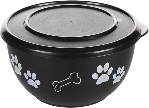 Flamingo Futter- und Wassernapf Kena mit Deckel, Schwarz/Silber, M, 800 ml – mit schönem Muster und abnehmbarem synthetischem Deckel Flamingo Futter- und Wassernapf Kena mit Deckel, Schwarz/Silber, M, 800 ml – mit schönem Muster und abnehmbarem synthetischem Deckel von Flamingo