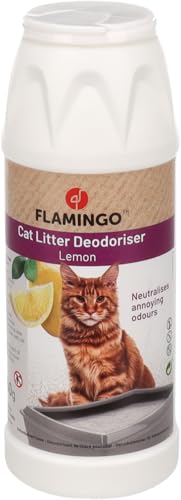 Flamingo Katzenstreu-Deodorant mit Zitronenduft – 750g, Frisch und Fruchtig, Neutralisiert Üble Gerüche von Flamingo