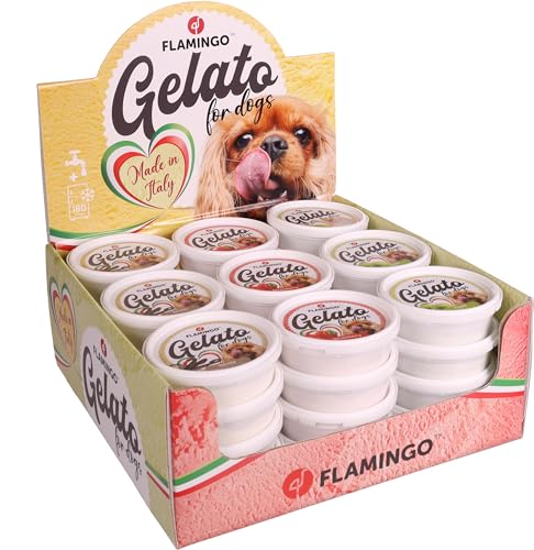 Flamingo Gelato EIS VANILLE/Apfel/Erdbeere 36 STÜCK IM Display von Flamingo