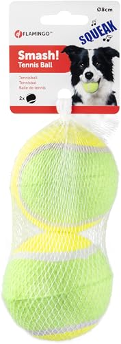 Flamingo HS Tennisball SMASH + SQUEAKER 2 FARBEN 8CM 2ST von Flamingo