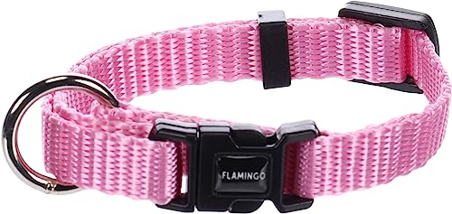 Flamingo Halsband für Hund Ziggi rosa XXS - 15-25cm 10mm - Stufenlos verstellbar - Mit zugentlastung von Flamingo