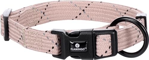 Flamingo Halsband reflektierend Welpe Dolly Taupe S - 30-45cm 15mm - Klickschnalle und stufenlos verstellbar von Flamingo