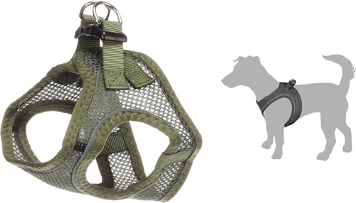 Flamingo Step-Go Bento Geschirr – Khaki, L (A:32-37 cm, B:42-46 cm, 3 mm), Komfortabel und Verstellbar, Ideal für Cocker Spaniel, Beagle, Shetland Sheepdog, Französische Bulldogge usw. von Flamingo