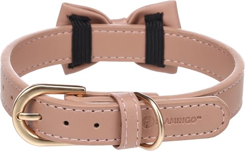 Flamingo Halsband mit Schleife NELA Rosé – S, M | 31-39 cm x 20 mm x 4 mm, Qualitätsleder, Stilvoll und Praktisch – Ideal für Chihuahua, Papillon, Mops, Yorkshire Terrier, Bichon Frisé Flamingo Halsband mit Schleife NELA Rosé – S, M | 31-39 cm x 20 mm x 4 mm, Qualitätsleder, Stilvoll und Praktisch – Ideal für Chihuahua, Papillon, Mops, Yorkshire Terrier, Bichon Frisé von Flamingo