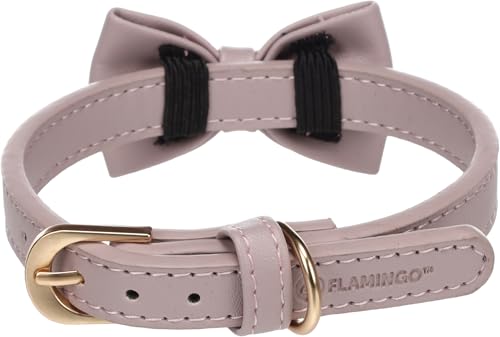 Flamingo Hund Halsband mit Schleife NELA Violett S 29-35cm 15mm von Flamingo