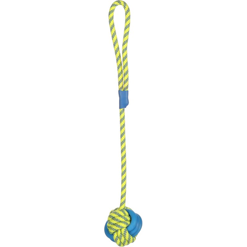 Flamingo Hundespielzeug Tofla Knotenball Zerrseil Blau/Gelb L: 50... von Flamingo