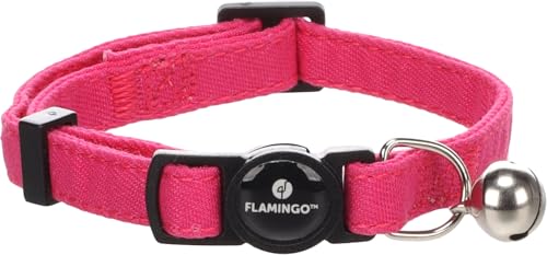 Flamingo Halsband für Kätzchen Lomi Fuchsie – 15-22cm x 10mm x 2mm, Mit Katzenbändchen, Kätzchen von Flamingo