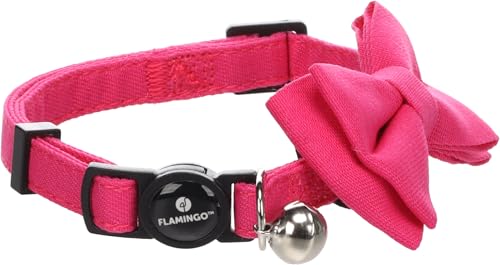 Flamingo Katze Halsband mit Schleife Lomi Fuchsie 20-35cm 10mm von Flamingo