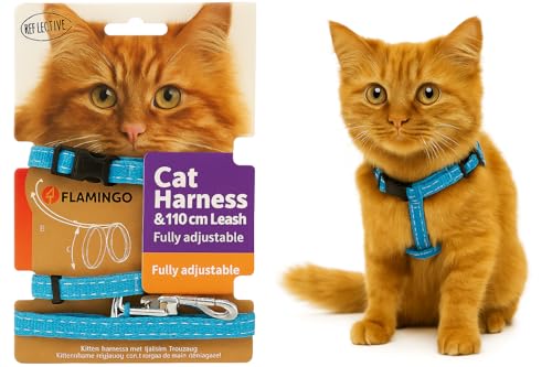 Flamingo Katzengeschirr mit Leine Elza – Blau – Für Erwachsene Katzen | Sicher, komfortabel & stilvoll! Flamingo Katzengeschirr mit Leine Elza – Blau – Für Erwachsene Katzen | Sicher, komfortabel & stilvoll! von Flamingo