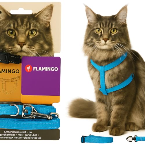 Flamingo Katzengeschirr mit Leine Elza – Blau – Für große Katzen | Sicher, komfortabel & stilvoll! Flamingo Katzengeschirr mit Leine Elza – Blau – Für große Katzen | Sicher, komfortabel & stilvoll! von Flamingo