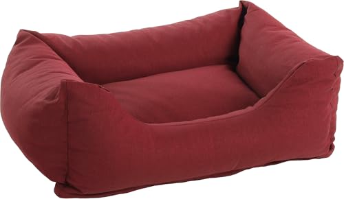 Flamingo Hundebett Genève Rechteckig Bordeaux – A: 65 cm, B: 50 cm, C: 20 cm, Waschbar, Antislip, Zart, Luxuriös und Stilvoll, Passt In Jedes Interieur! von Flamingo