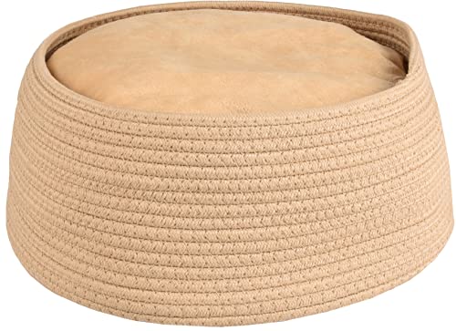 Flamingo Korb HEBE rund + Kissen beige Durchmesser 33 x 15 cm von Flamingo