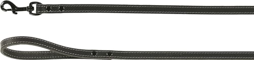 Leine MONTANA Leder SCHWARZ 130CM 16MM von Flamingo