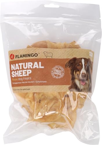 Flamingo Snack Nature – Schafsnase | 100% Natürlich & Schmackhafter Kausnack für Hunde! von Flamingo