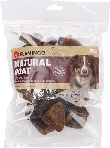 Flamingo Snack Nature – Ziegenlunge Flach | 100% Natürlich & Leicht Verdaulich für Hunde! von Flamingo