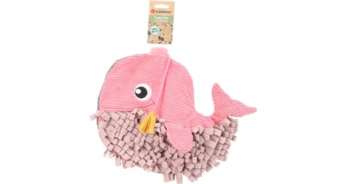 Flamingo Schnüffelteppich Welpe Morgano Pottwal Rosa - 38x32x9cm - Mit Anti-rutsch und knistergeräusch - Mit Snacks oder Trockenfutter befüllbar von Flamingo