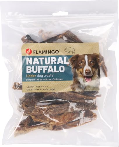 Flamingo Snacks Nature Büffeleuter für Hund 200gr - Glutenfrei - Ohne Zuckerzusatz und Farb- und Konservierungsmittel von Flamingo