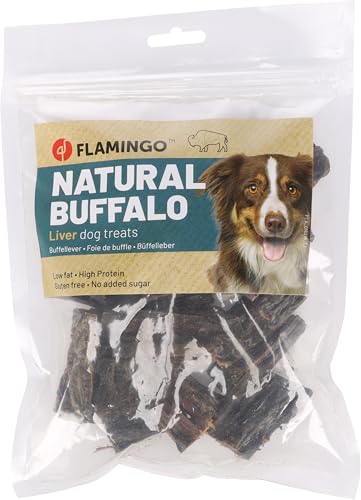 Flamingo Snacks Nature Büffelleber würfel für Hund 200gr - Glutenfrei - Ohne Zuckerzusatz und Farb- und Konservierungsmittel von Flamingo