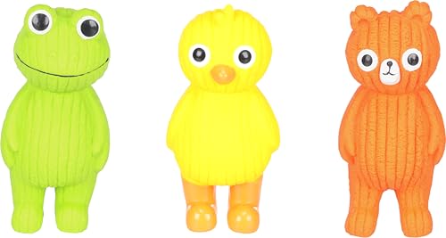 Flamingo Spielzeug für Hund Ogre Frosch & Ente & Bär - Mehere Farben - Mit Squeaker - Keine Farbwahl möglich von Flamingo